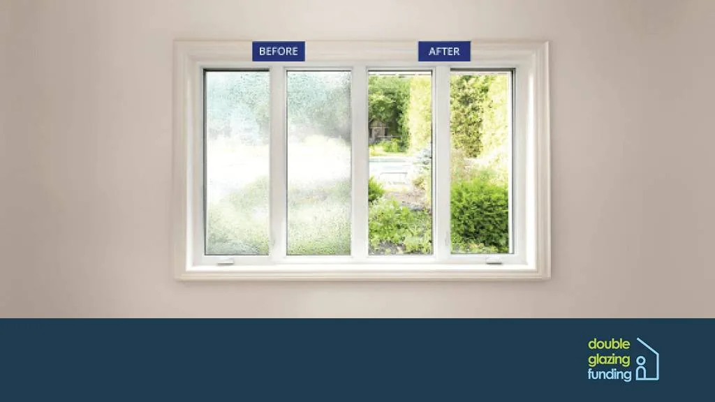 Misted glass before and after the sealed unit was replaced