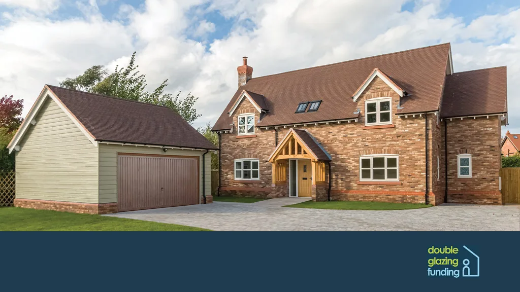 Detached house showing new double glazed windows