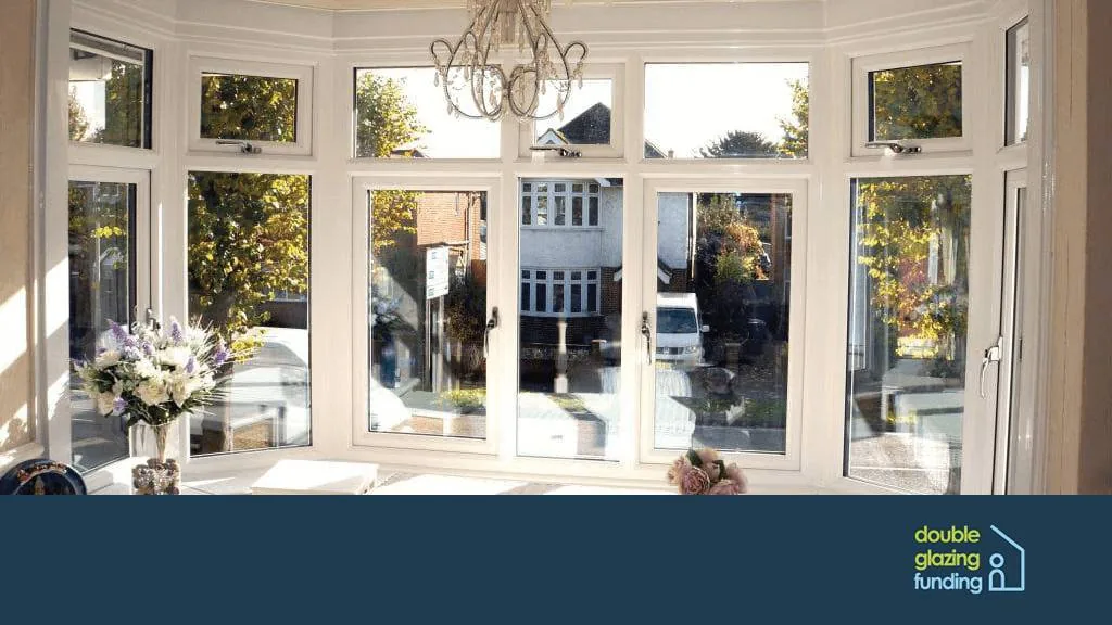 A dressed bay window with curtains and blinds