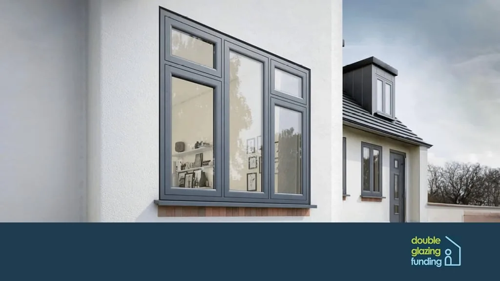 Anthracite grey flush-fit casement window