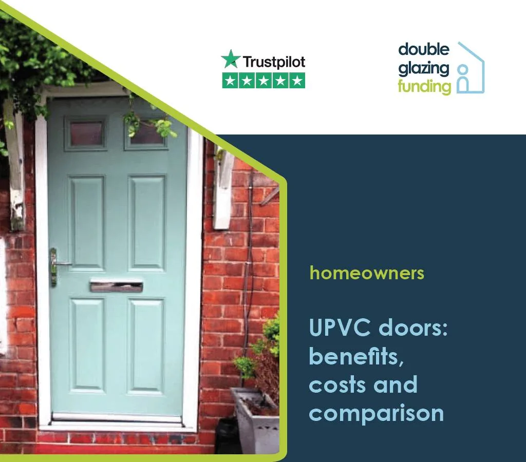 uPVC front door in a light blue colour on a UK home