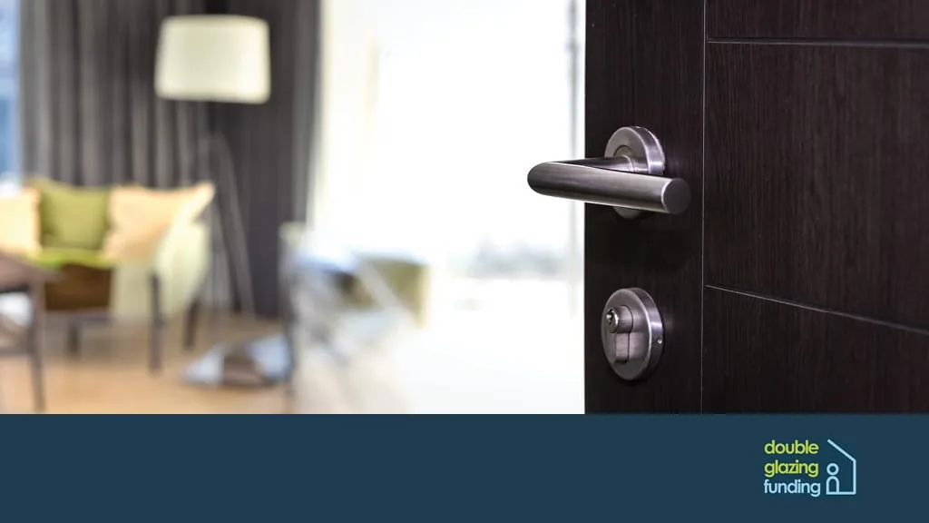 Open composite front door on a UK home