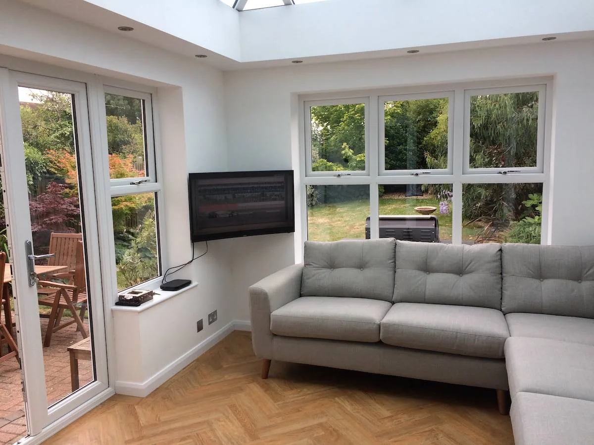 Quiet double glazed conservatory interior