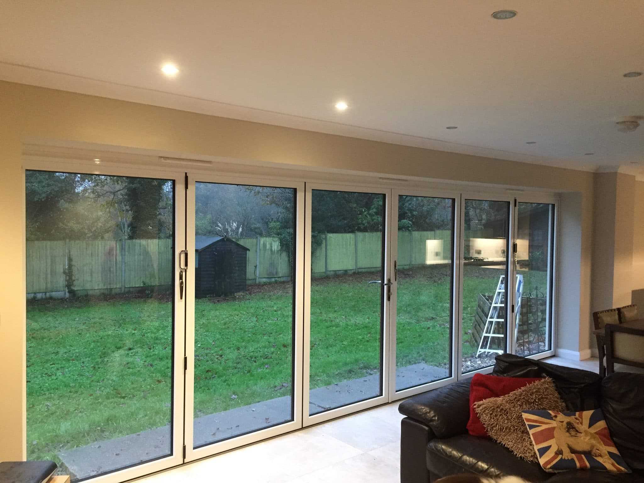 Internal view of double glazed bi fold doors