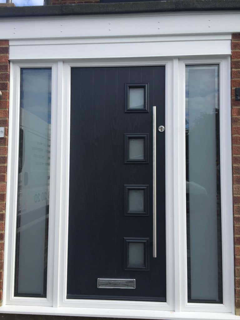 Black composite front door