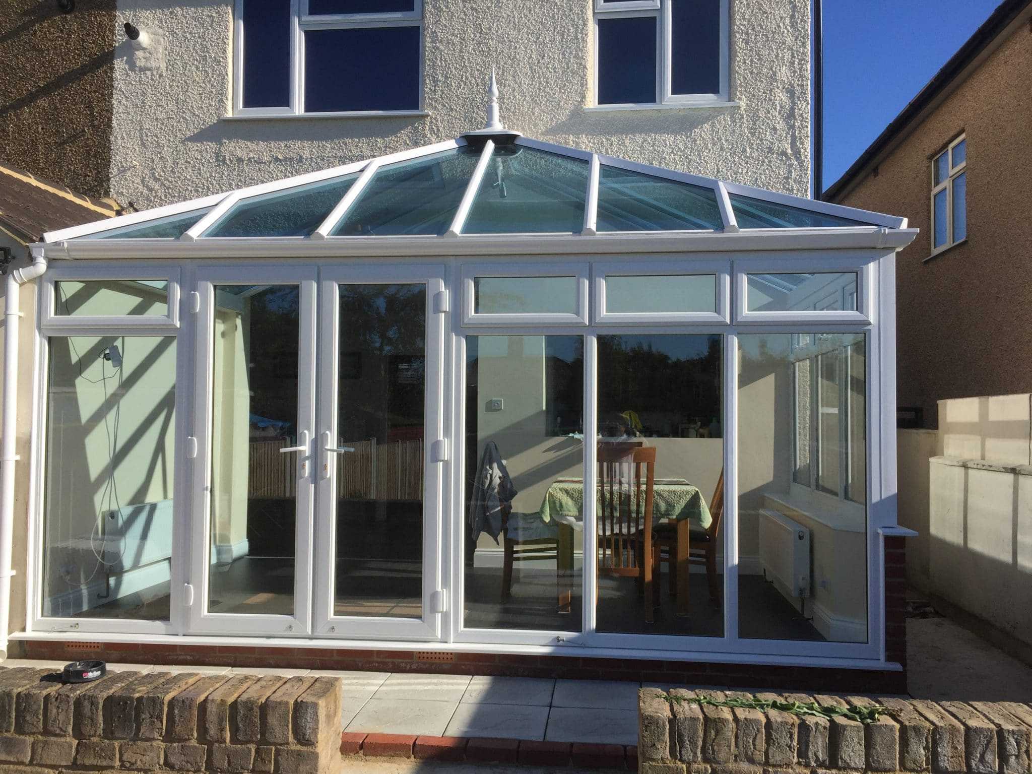 modern conservatory with double glazed windows