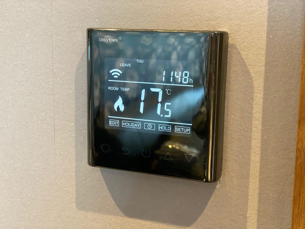 a newly installed highly efficient temperature control panel