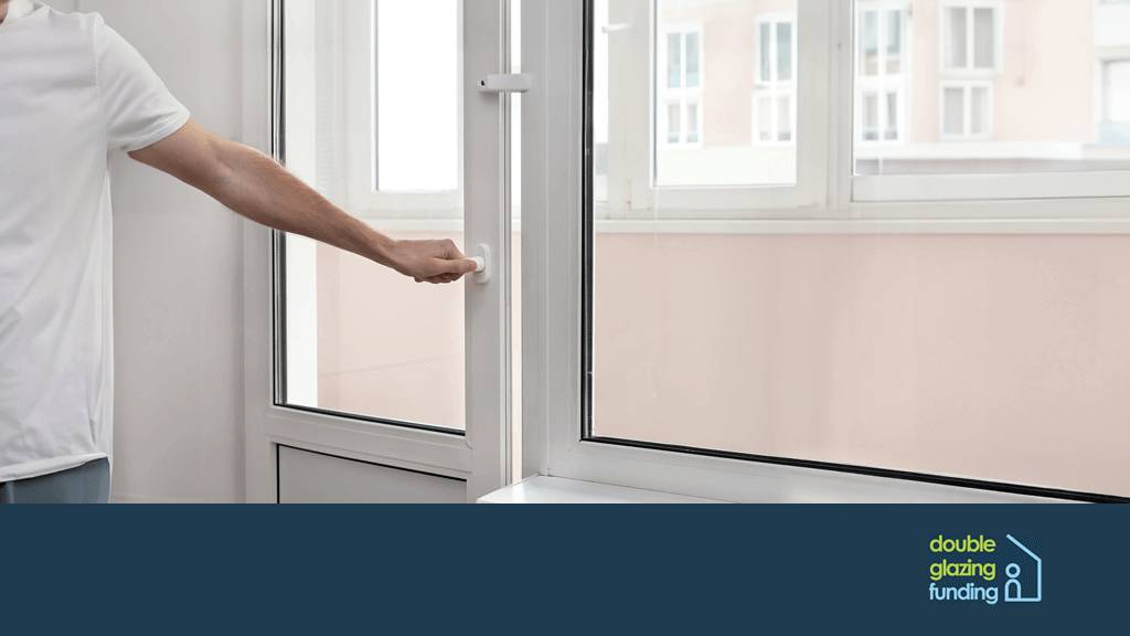 A uPVC door being opened